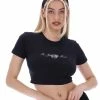 JUICY COUTURE TOPS BLACK ANNIVERSARY CROWN CREST CROP TEE
