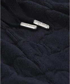 JUICY COUTURE TRACKSUITS NIGHT SKY BLUE MONOGRAM JACQUARD TERRY TOWELLING TRACK SHORTS