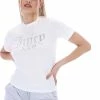 JUICY COUTURE WHITE ANNIVERSARY NUMERAL DIAMANTE GIRLFRIEND TEE TOPS