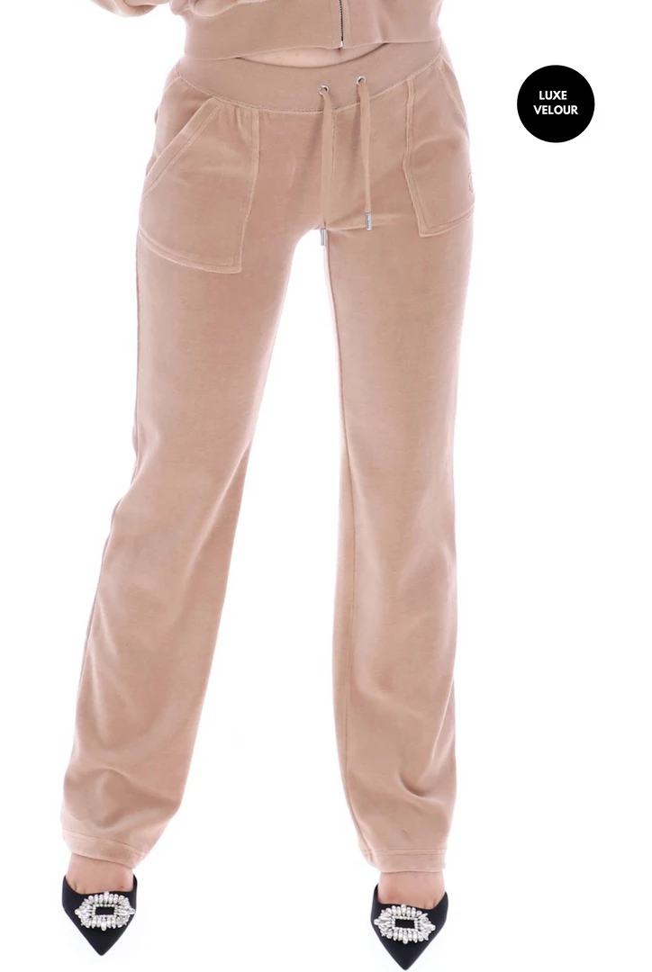 JUICY COUTURE TRACKSUITS WARM TAUPE LUXE VELOUR DEL RAY POCKETED BOTTOMS