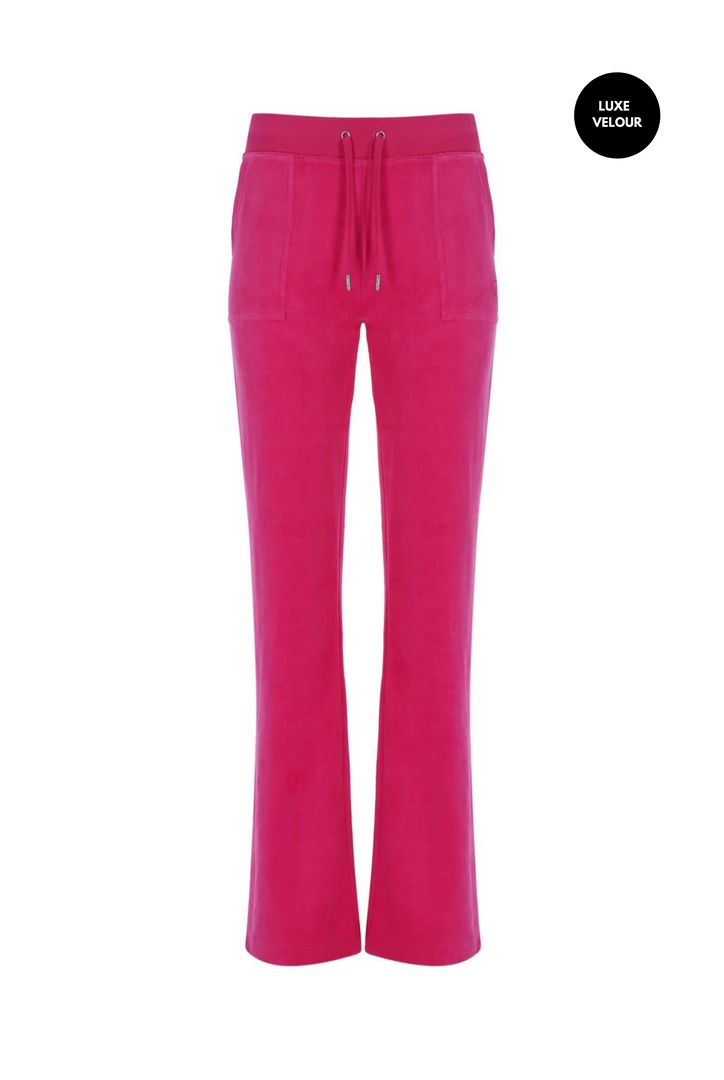 JUICY COUTURE TRACKSUITS RASPBERRY ROSE LUXE VELOUR DEL RAY POCKETED BOTTOMS