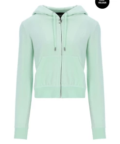 JUICY COUTURE MINT GREEN LUXE VELOUR ROBERTSON HOODIE TRACKSUITS