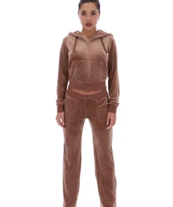 JUICY COUTURE SPRING SUMMER '22 COLLECTION ACORN CLASSIC VELOUR DEL RAY POCKETED BOTTOMS
