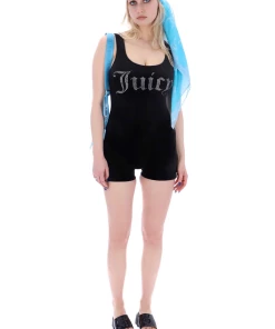JUICY COUTURE BLACK VELOUR DIAMANTE ROMPER