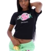 JUICY COUTURE BLACK FANTASY FLORAL GRAPHIC GIRLFRIEND TEE