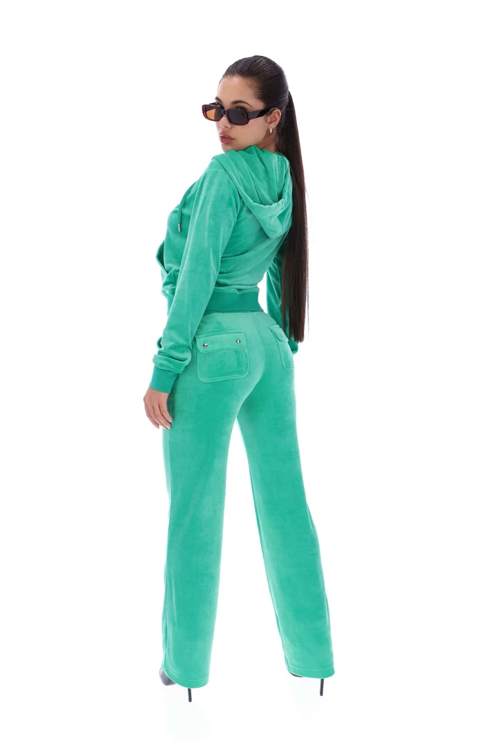 JUICY COUTURE SPRING SUMMER '22 COLLECTION GUMDROP GREEN CLASSIC VELOUR ROBERTSON HOODIE