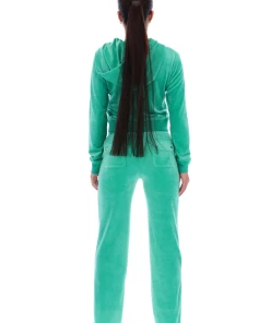 JUICY COUTURE GUMDROP GREEN CLASSIC VELOUR DEL RAY POCKETED BOTTOMS