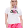 JUICY COUTURE WHITE FANTASY FLORAL GRAPHIC GIRLFRIEND TEE TOPS