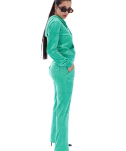 JUICY COUTURE GUMDROP GREEN CLASSIC VELOUR DEL RAY POCKETED BOTTOMS