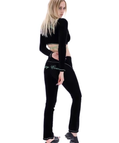 JUICY COUTURE BOTTOMS BLACK CONTRAST STITCH FLARED PANTS