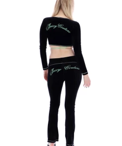 JUICY COUTURE BOTTOMS BLACK CONTRAST STITCH FLARED PANTS