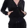 JUICY COUTURE SPRING SUMMER '22 COLLECTION BLACK CLASSIC VELOUR TRACK SHORT