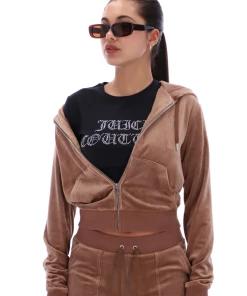 JUICY COUTURE SPRING SUMMER'22 COLLECTION ACORN CLASSIC VELOUR ROBERTSON HOODIE