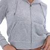 JUICY COUTURE SILVER MARL TERRY TOWELLING ROBERTSON HOODIE