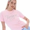 JUICY COUTURE TOPS ALMOND BLOSSOM ANNIVERSARY NUMERAL DIAMANTE GIRLFRIEND TEE