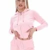 JUICY COUTURE TRACKSUITS ALMOND BLOSSOM ANNIVERSARY CREST ZIP THROUGH HOODIE