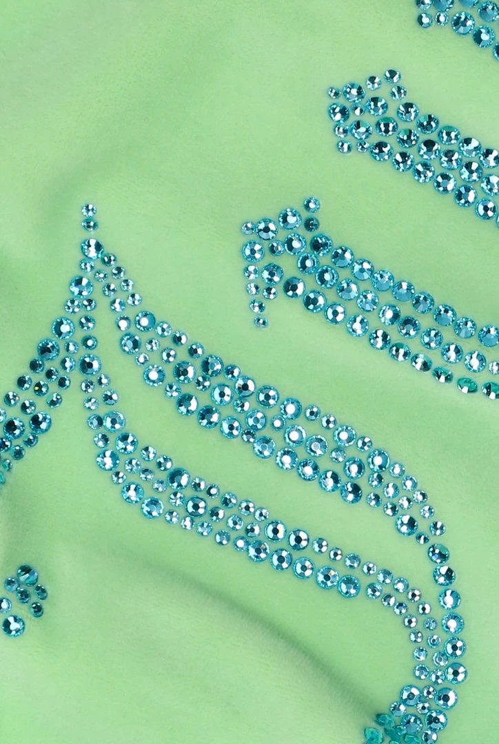 JUICY COUTURE MINT CONTRAST STRAP VELOUR DIAMANTE CROP TOP NEW IN