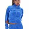 JUICY COUTURE PRINCESS BLUE MONOGRAM JACQUARD VELOUR TRACKTOP TRACKSUITS