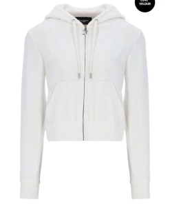 JUICY COUTURE CREAM LUXE VELOUR ROBERTSON HOODIE TRACKSUITS