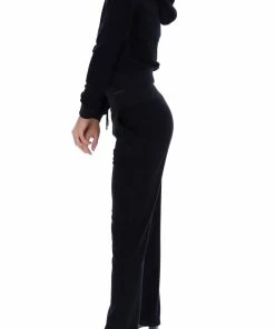 JUICY COUTURE TRACKSUITS BLACK TERRY TOWELLING DEL RAY BOTTOMS