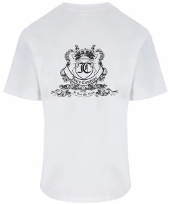 JUICY COUTURE TOPS WHITE CREST GRAPHIC UNISEX TEE