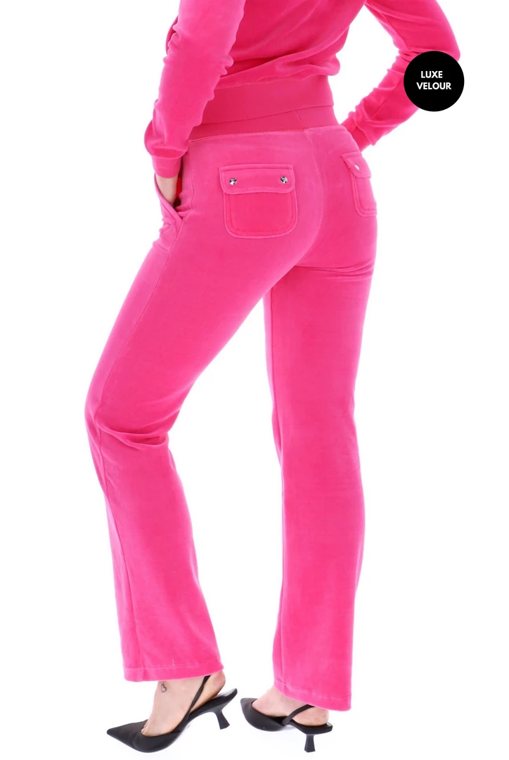 JUICY COUTURE TRACKSUITS RASPBERRY ROSE LUXE VELOUR DEL RAY POCKETED BOTTOMS