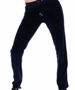 JUICY COUTURE NIGHT SKY BLUE TERRY TOWELLING DEL RAY POCKETED BOTTOMS TRACKSUITS