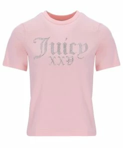 JUICY COUTURE TOPS ALMOND BLOSSOM ANNIVERSARY NUMERAL DIAMANTE GIRLFRIEND TEE