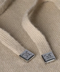 JUICY COUTURE WARM TAUPE CASHMERE BLEND KNITTED HOODIE HOODIES & TRACK TOPS