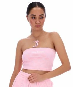 JUICY COUTURE ALMOND BLOSSOM JACQUARD TERRY TOWELLING BANDEAU