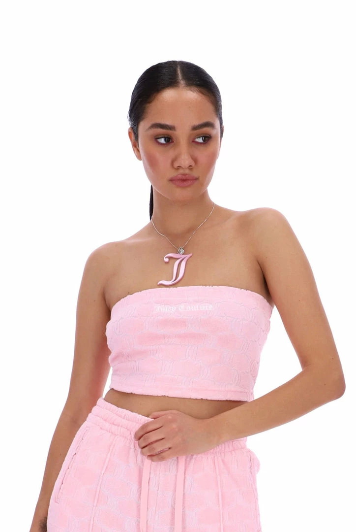 JUICY COUTURE ALMOND BLOSSOM JACQUARD TERRY TOWELLING BANDEAU