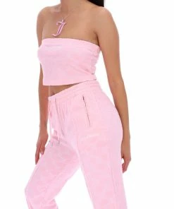 JUICY COUTURE ALMOND BLOSSOM JACQUARD TERRY TOWELLING BANDEAU