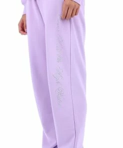 JUICY COUTURE PASTEL LILAC DIAMANTE SCRIPT BOYFRIEND JOGGERS TRACKSUITS