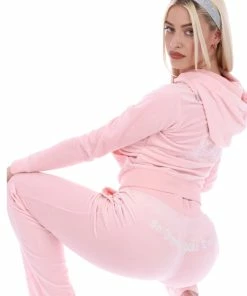 JUICY COUTURE TRACKSUITS ALMOND BLOSSOM ANNIVERSARY CREST STRAIGHT LEG BOTTOMS