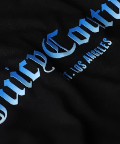 JUICY COUTURE BLACK UNISEX FLOCKED GRAPHIC TEE