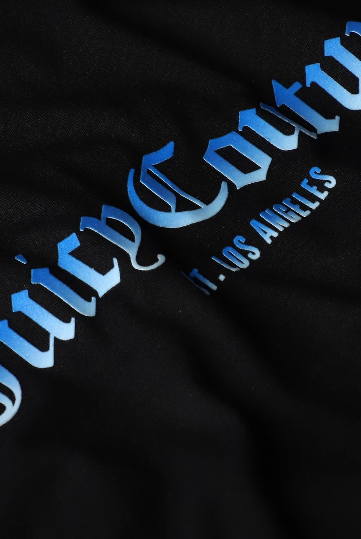 JUICY COUTURE BLACK UNISEX FLOCKED GRAPHIC TEE