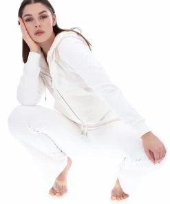 JUICY COUTURE TRACKSUITS CREAM LUXE VELOUR DEL RAY POCKETED BOTTOMS