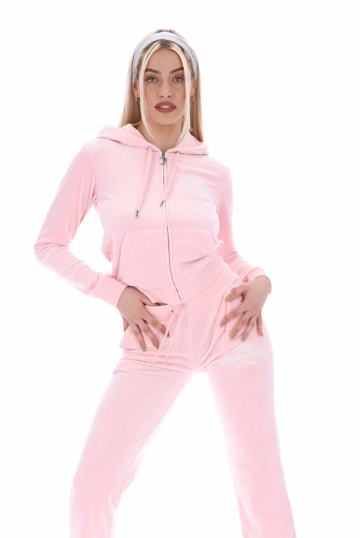 JUICY COUTURE ORCHID PINK FLAME GRAPHIC BOYFRIEND CUFFED JOGGERS