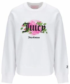 JUICY COUTURE TRACKSUITS WHITE FANTASY FLORAL GRAPHIC SWEATSHIRT