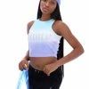 JUICY COUTURE AQUA OMBRE VELOUR CROP TOP SPRING SUMMER '22 COLLECTION