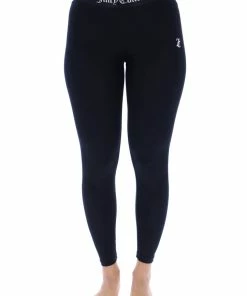 JUICY COUTURE SPRING SUMMER'22 COLLECTION BLACK LOGO WAISTBAND LEGGING
