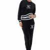 JUICY COUTURE BLACK VELOUR BOYFRIEND JOGGER TRACKSUITS