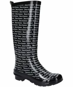JUICY COUTURE FOOTWEAR BLACK WELLINGTON BOOTS