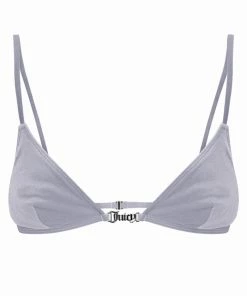 JUICY COUTURE DAPPLE GREY VELVET TRIANGLE BRA