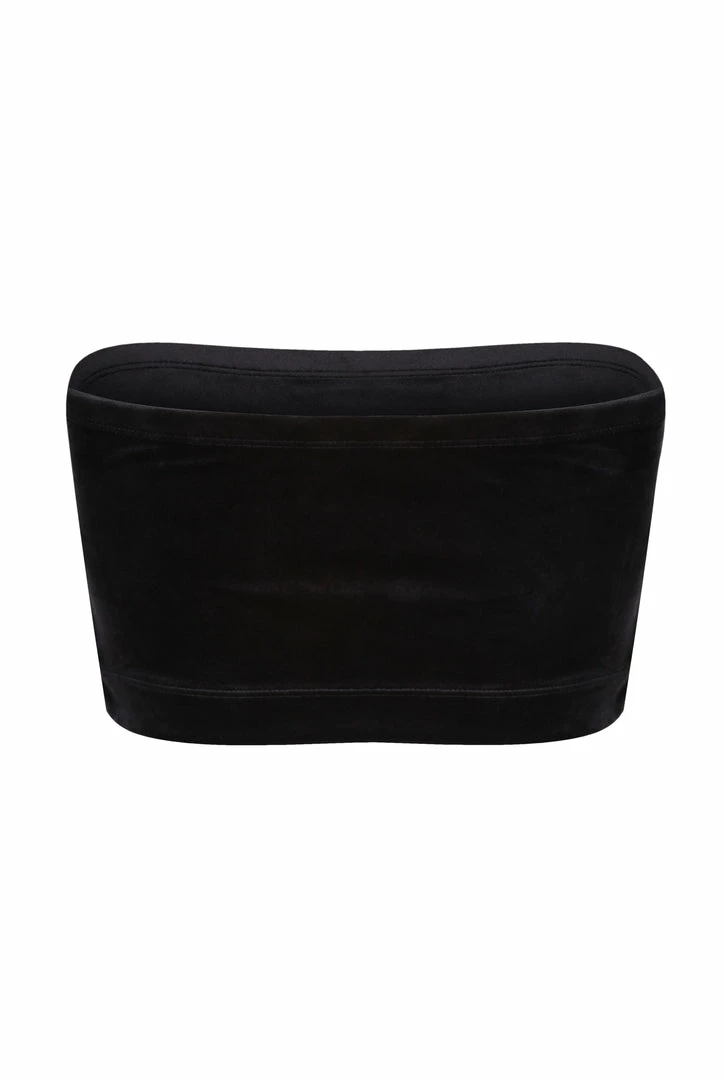 JUICY COUTURE TOPS BLACK VELOUR DIAMANTE BANDEAU