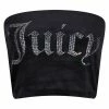 JUICY COUTURE TOPS BLACK VELOUR DIAMANTE BANDEAU