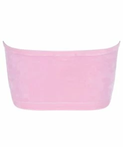 JUICY COUTURE SPRING SUMMER'22 COLLECTION PINK PETAL VELOUR DIAMANTE BANDEAU