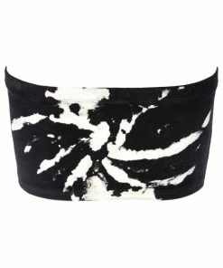 JUICY COUTURE BLACK TIE DYE LUXE VELOUR DIAMANTE BANDEAU