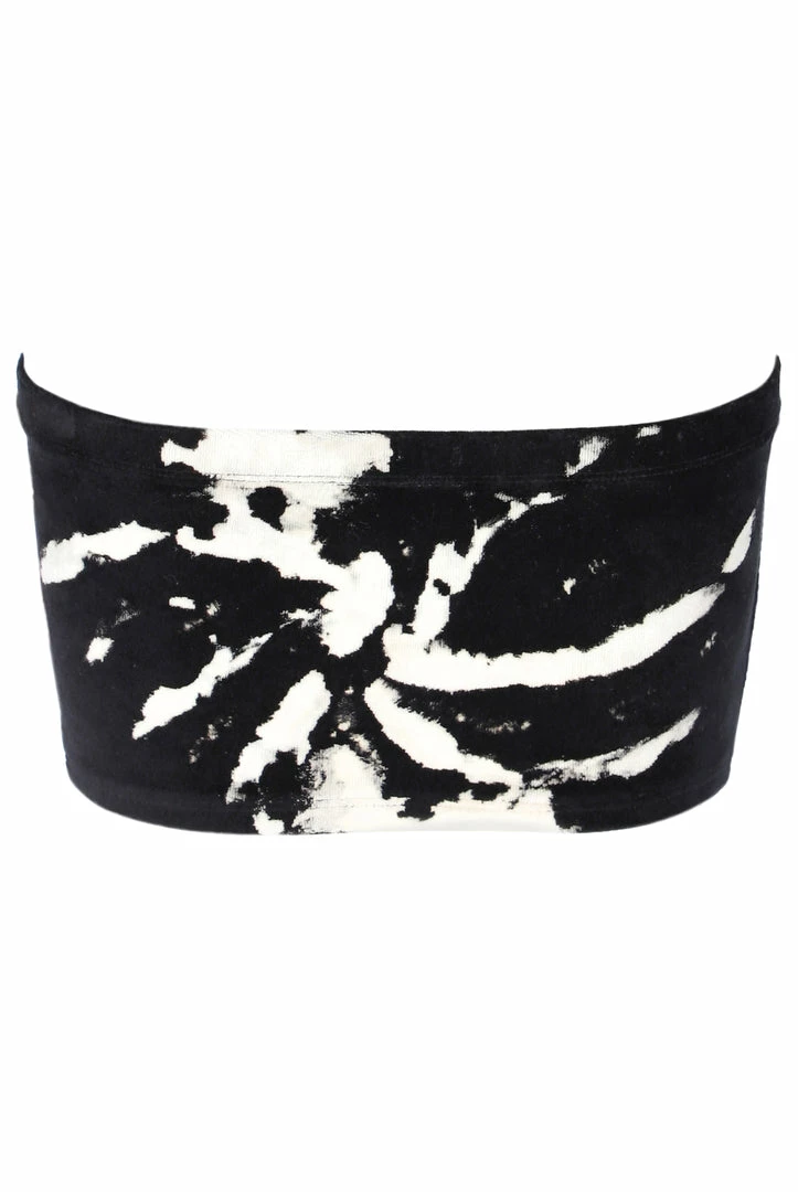 JUICY COUTURE BLACK TIE DYE LUXE VELOUR DIAMANTE BANDEAU