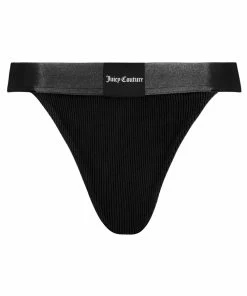 JUICY COUTURE SPRING SUMMER '22 COLLECTION BLACK RIB VELOUR BRIEF